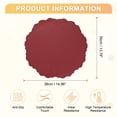 thumbnail image 2 of Leather Round Placemats, Washable Table Placemats, Wine Red, 2 of 7