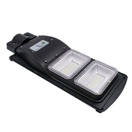 

60W LED Solar Street Light PIR Motion Sensor Wall Timing Lamp+Remote Garden Light Black
