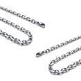 thumbnail image 1 of 2X Cadena de Joyeria de Hombres Y Mujeres, Collar de Acero Inoxidable, Color Plata – Anchura 3mm – Longitud 70cm, 1 of 2