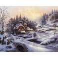thumbnail image 2 of Strubel, Klaus 14x12 Gold Ornate Wood Framed with Double Matting Museum Art Print Titled - Winter Evening Visit, 2 of 4