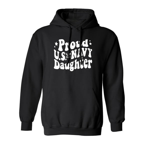 Retro Look "Proud Navy Daughter" Adult Hooded Sweatshirt