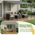 thumbnail image 6 of Magic Union 10' x 12' Lean to Outdoor Gazebo Pergola with Waterproof UV-Resistant Sloped Roof, Large Wall-Mounted Heavy Duty Awning Shade Canopy Cover for Patio Backyard Poolside, Easy to Assemble, 6 of 8