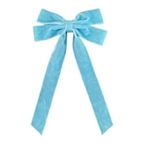 LanSuare 12Pcs Velvet Bows Christmas Tree Ornaments, Xmas Velvet Ribbon Twists Ties Bows Suitable for Indoor, Outdoor, Wreaths, Holiday Xmas Tree, Wrapping Crafts(8.6"x4.4", Sky Blue)