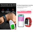 thumbnail image 3 of ECG Smart Watch (Red), IP68 Waterproof Fitness Tracker, with EKG PPG SPO2 Temperature Measurement Heart Rate, Blood Pressure, Sleep Monitor, Calorie Counter, Fitness Activity Tracker, 3 of 5
