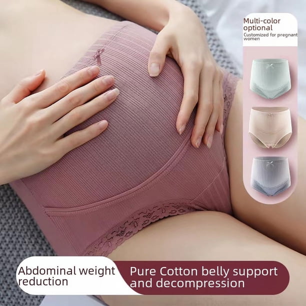 Ropa interior para mujeres embarazadas, ropa interior de cintura alta para dar soporte abdominal, pantalones de algodón puro, principios y finales del embarazo, principios y mediados del verano, fina
