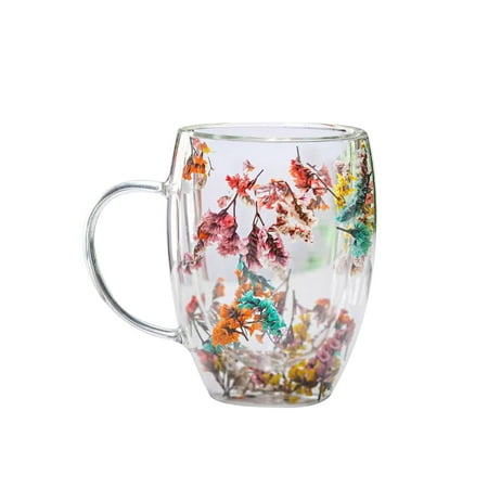 

Double Drink Mug with Handle Heat Resistant Tea Cups Coffee Mugs for Coffee Cappuccinos Beverage Latte Milk Style A