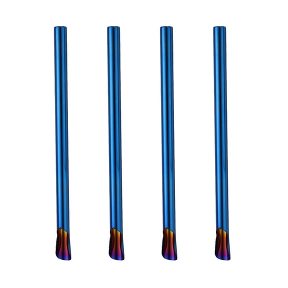 4-Pack Stainless Steel Reusable Straws for Family, Jumbo Smoothie Metal Drinking Straws, Shot Straw Set