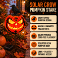 thumbnail image 2 of Solar Crow Topped Jack O Lantern Garden Stake Light, Outdoor Halloween Yard Lawn Flower Bed Pathway and Porch Decor, 2 of 8