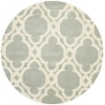 thumbnail image 2 of SAFAVIEH Chatham Karina Geometric Wool Area Rug, Gray/Ivory, 5' x 5' Round, 2 of 8
