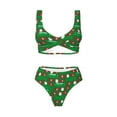 thumbnail image 4 of Daiia Cute Santa And Ho Ho Ho Women's Bikini Set Two Piece Swimsuit High Waisted Bikini Adjustable Straps Bikini Perfect for Beach, Pool, and Summer Vacation-Medium, 4 of 9
