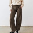 thumbnail image 6 of UZMOG Pants for Women, Barrel Pants Women Elastic Waist Tapered Leg Baggy Mid Rise Travel Work Casual Trousers Lounge Pants with Pockets, 6 of 7