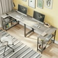 thumbnail image 4 of Bestier 47 inch Corner L-Shaped Desk with Storage Shelves Writing Desk Wash Grey, 4 of 11