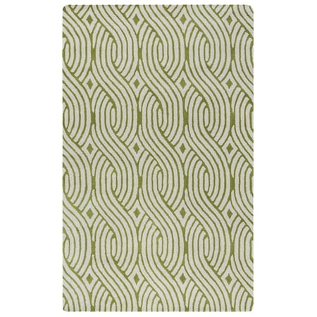 Green Wool Rugs Gatney Rugs Mallorca Area Rugs - JP8866 Contemporary Green Curves Diamonds Tufted Wool Rug ()