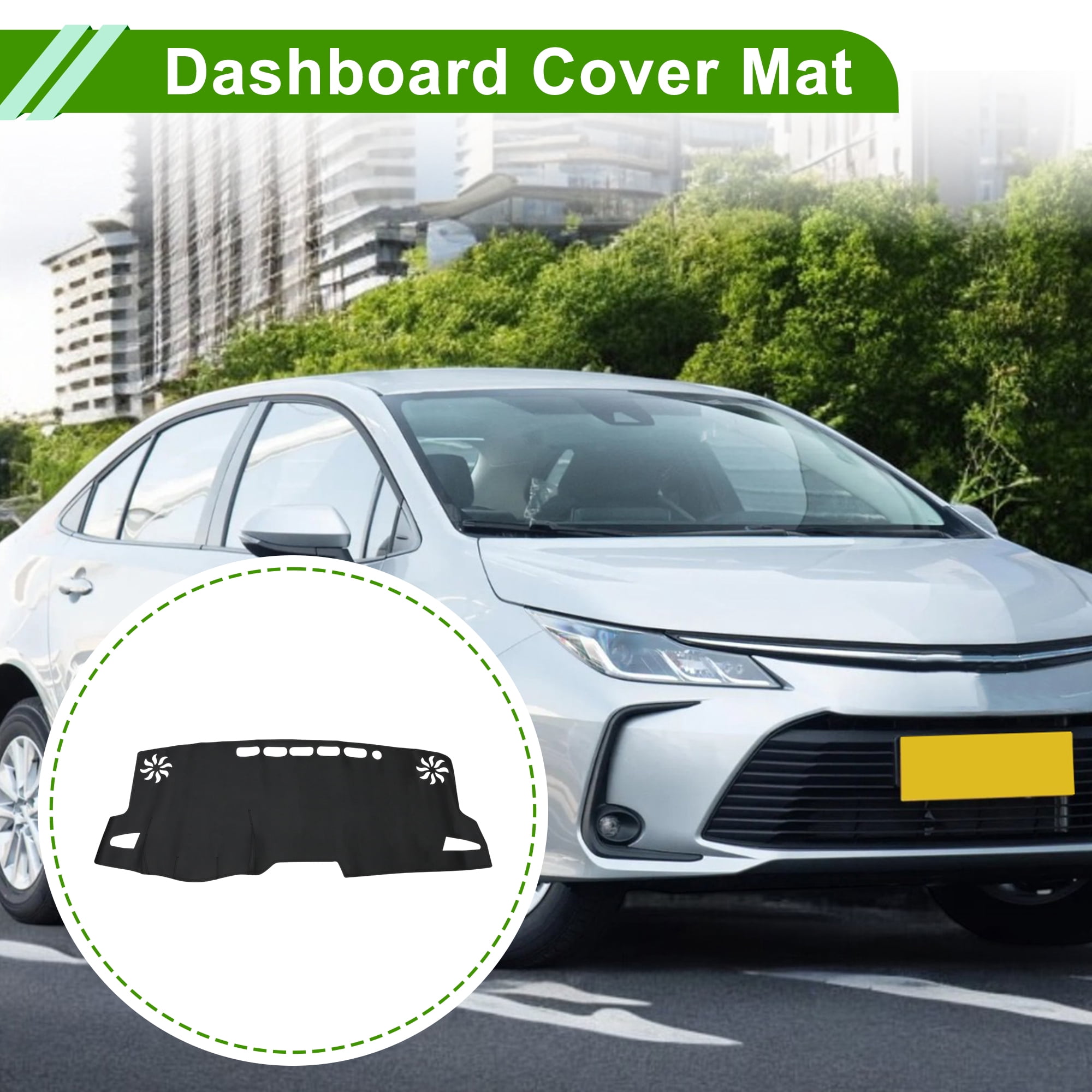 Unique Bargains Dashboard Cover for Toyota Corolla 2019-2025 Dash Cover Mat Carpet Center Console Dash Cover Mat Car Interior Faux Leather Black 1 Pcs