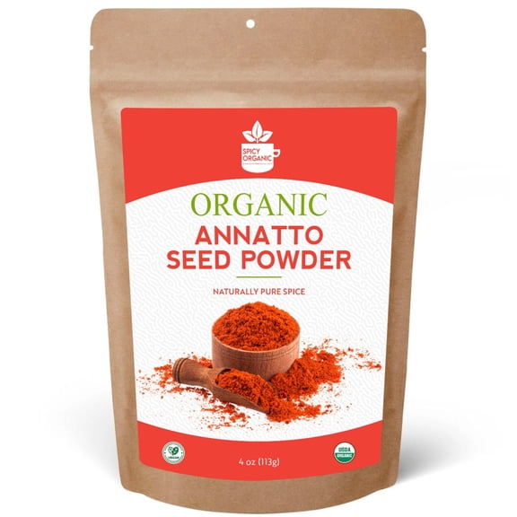 Organic Annatto Ground - Certified USDA Organic - Ground Achiote Powder for Seasoning and Cooking