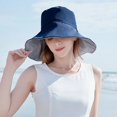 thumbnail image 2 of Chapeau de Soleil d'Été pour Femmes, Grand Chapeau de Protection Solaire Pliable pour la Plage, 2 of 3