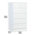 thumbnail image 5 of Wharick White Dresser, 6 Drawer Dresser Tall White Dresser, Modern Storage Chest of Drawers, Storage Organizer Cabinet for Bedroom, Living Room, Closet (23.62x16.14x43 inch), 5 of 7
