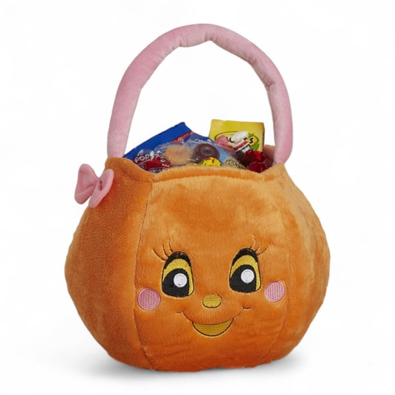 Personalization Mall Miss Pumpkin Embroidered Plush Trick or Treat Bag