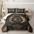 thumbnail image 2 of Homewish Boho Moon Sun Quilt King, Retro Floral Flower King Coverlet Set, 3pcs 1 Bedspread and 2 Pillowcases, 2 of 7
