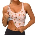 thumbnail image 3 of Goofa orange carrot on a gingham Printed Sports Bras for Women, High Impact Running Bra Workout Crop Tank Tops Longline Sports Bra Push up-Large, 3 of 8