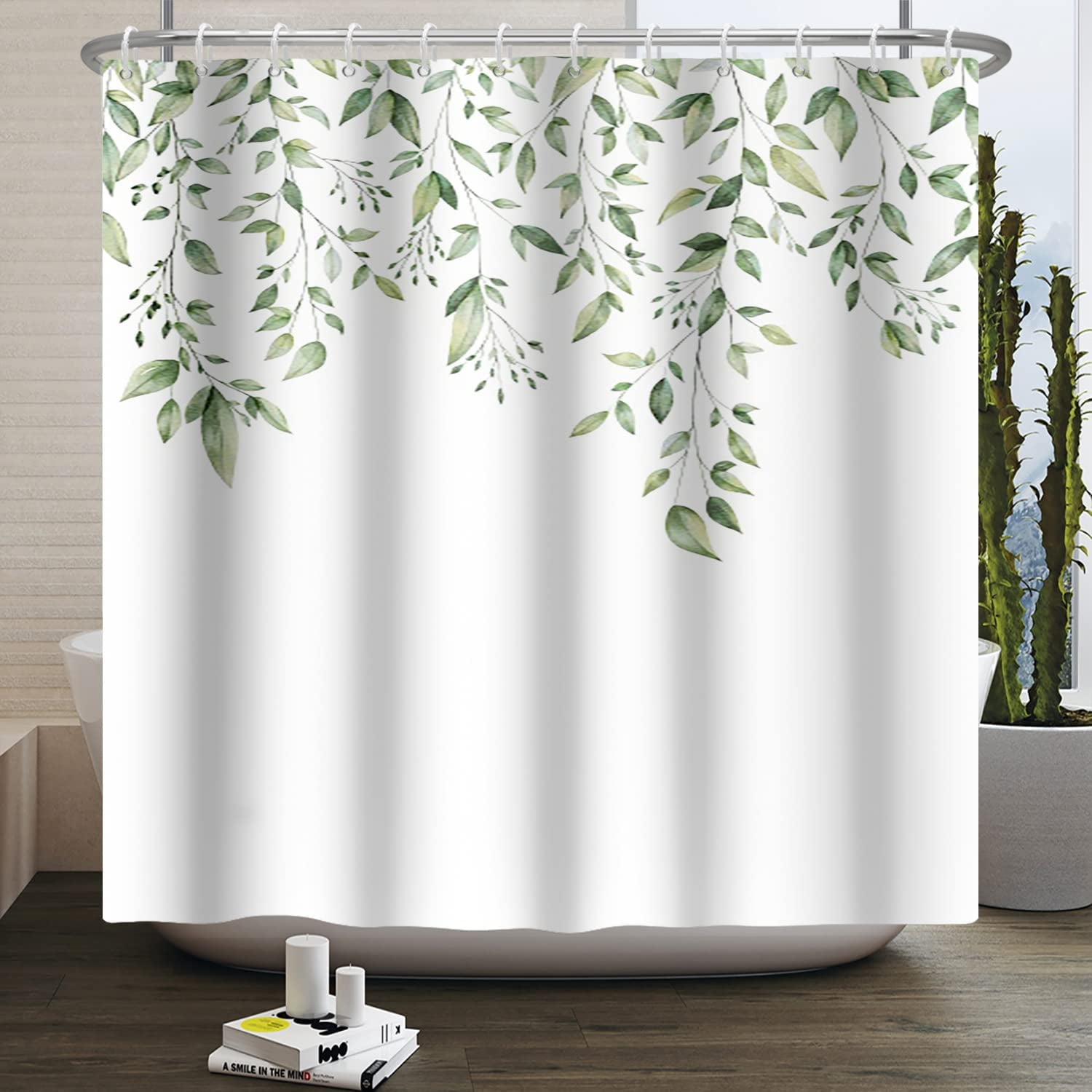 Extal Long Shower Curtains, Green Green Shower Curtain Fabric Shower