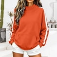 thumbnail image 2 of GZWYHT Womens Mock Neck Sweatshirt Fall Sweatshirts for Women Funnel Neck Sweatshirt Long Sleeve Sweatshirt Oversized Mock Neck Sweatshirt Long Sleeve Turtleneck Tops Orange 3XL, 2 of 6