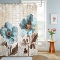 thumbnail image 4 of Spring Floral Vintage Shower Curtains for Bathroom, Retro Teal Tulips Botanical Summer Waterproof Fabric Shower Curtain, Decorative Bathroom Curtain for Bathtub, 72"x72" , No Hooks Included, 4 of 9