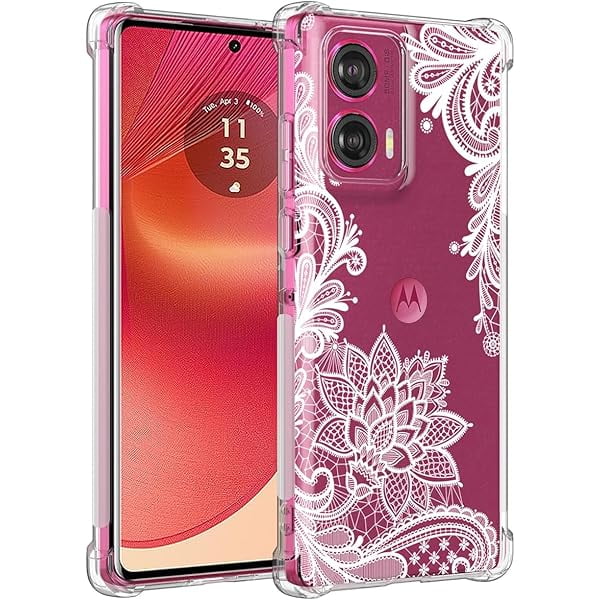 wonima11 Case for Moto Edge 50 Fusion Case, Motorola Edge 50 Fusion Case for Girls Women, Clear Floral Soft Flexible TPU Slim Phone Protective Case Cover for Motorola Edge 50 Fusion 5G Mandala