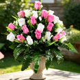 thumbnail image 6 of Artificial Cemetery Flowers, Gravesite Decoration Roses, Memorial Bouquets with Cemetery Vase, Vibrant and Long-Lasting Colors G ZZyuan, 6 of 6