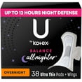thumbnail image 3 of (2 pack) U by Kotex Balance Ultra Thin Overnight Pads with Wings, 38 Ct, 3 of 13