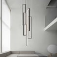 thumbnail image 5 of umeiuce 5 Lights Black Modern LED Dimmable Chandelier for Stairs Living Room,Hight Ceiling Pendant Light, 5 of 6