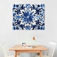 thumbnail image 3 of COMIO  Flower Pattern Wall Art Abstract Blue Wall Decor Floral Canvas Prints Mandala Wall Pictures Modern Navy Painting (Pattern), 3 of 5