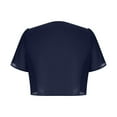 thumbnail image 5 of bbymog Summer Cardigans for Women Lightweight Chiffon Cardigan Ruffle Short Sleeve Cropped Cardigan Fall Casual Shrugs for Women Dresses Navy XL, 5 of 6