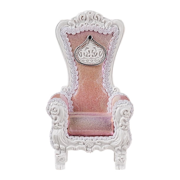 Sofá modelo para casa de muñecas a escala 1:12, diorama, escenario, juego de simulación, mini sofá de respaldo alto, silla Rosa y blanco
