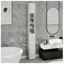 Tall Slim Bathroom Storage Cabinet,71"Freestanding Bathroom Cabinet with 1 Drawer,2 Doors and 4 Adjustable Shelves-White