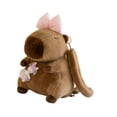 thumbnail image 4 of Mochila de peluche de carpincho con estilo y dibujos animados para niños y niñas. Lazo rosa, 4 of 9