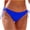 Blue, variant on Staron Women's High Waist Bikini Bottom Retro Solid Color Swimwear Straped Swimming Trunks Slim Fit Beach Vacation Pool, Black L