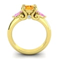 thumbnail image 4 of Diamond-Capitals 2.50 Carat Shiny Round Cut Citrine & Pink Sapphire Gemstone Ring for Engagement Solid 18K Yellow Gold Size 7.5, 4 of 8
