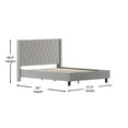 thumbnail image 5 of Emma + Oliver Queen Accent Extended Panel Platform Bed in Light Gray Fabric, 5 of 10