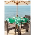 thumbnail image 3 of Outdoor Tablecloth with Umbrella Hole for Patio/Picnic/Party/Camping, Green Boho Waterproof Table Cloth Square Cover Washable, Vintage Classic Bohemia Flower Textured (60"x 60"), 3 of 8