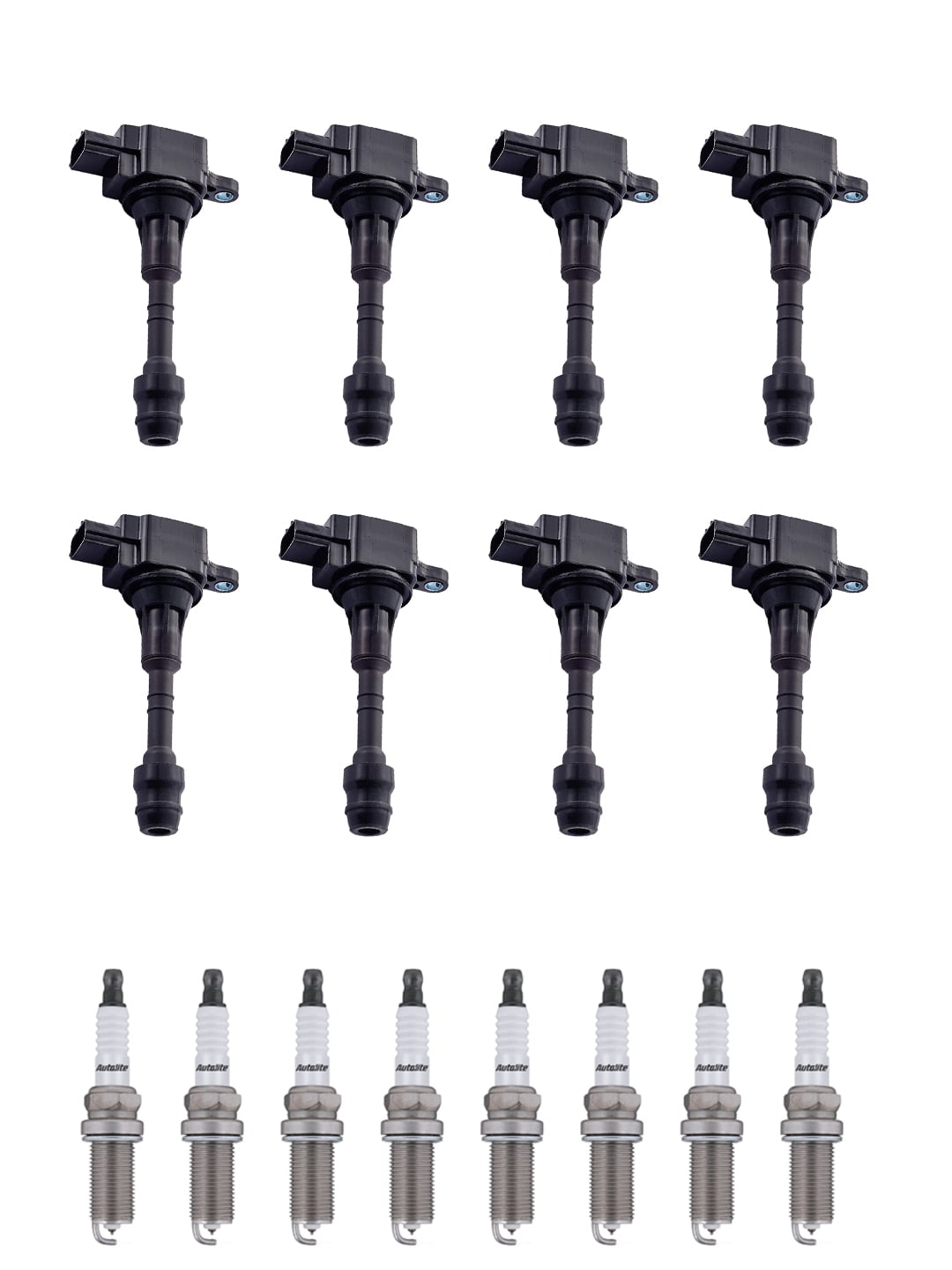 Set of 8 ISA Ignition Coils and 8 Spark Plugs Compatible with 20042007