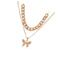 thumbnail image 2 of Dalazy Cuban Punk Butterfly Necklace Set Jewelry Gift for Womens Girls Gold, 2 of 8