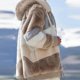 thumbnail image 2 of Winter Contrasting Plush Padded Coat Loose Fit Zipper Closure Hooded Coat Various Color Outerwear, 2 of 2