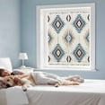 thumbnail image 3 of Blue Aztec Window Privacy Film, Southwest Boho Tribe Abstract Geometric Art Static Cling UV Sun Blocking Heat Control Window Tint, Non-Adhesive One Way Windows Privacy Cover 17.7''x39.3'', 3 of 7