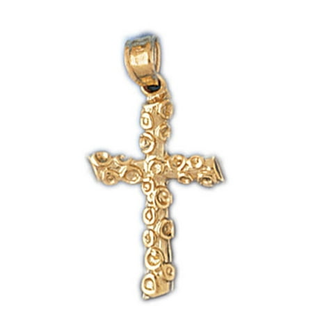 14K Yellow Gold Latin Cross Pendant - 27 mm