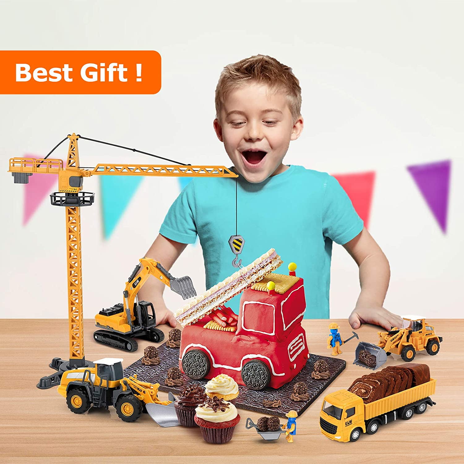 Esaierr Juegos De Carros Trucks Alloy Engineering Car Toy Set Boys