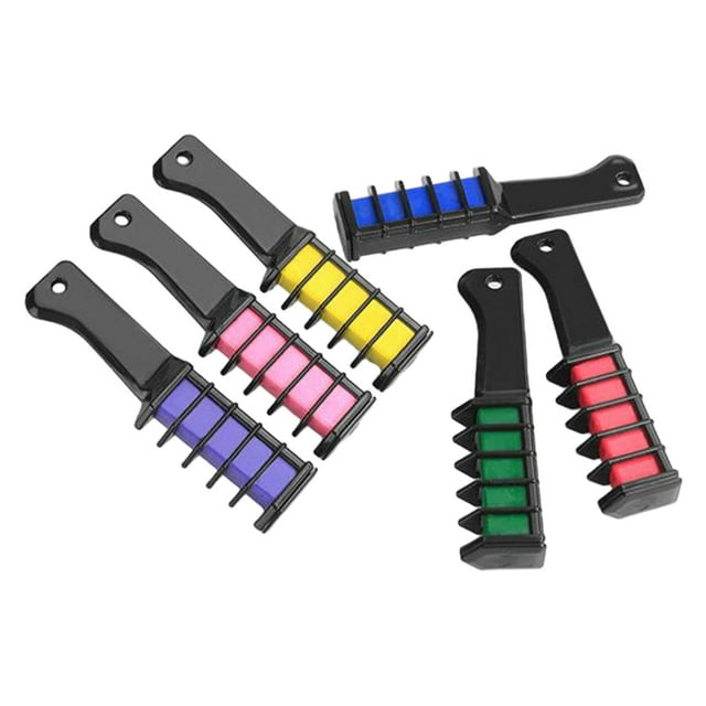 6 Peines de Tiza para el Cabello desechables lavables de Color Brillante Yinane Peines de tiza para el cabello