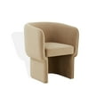 thumbnail image 5 of SAFAVIEH Couture Wally Modern Velvet Solid Dining Armchair, Light Brown, 5 of 8