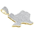 thumbnail image 4 of 10K Yellow Gold Diamond Texas Map Pendant 1.5" The Lone Star State Charm 0.90 CT, 4 of 6