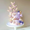 thumbnail image 2 of Purple Butterfly Cake Decoration Kit - Gold Accent Party Wedding Multi-size Combination, 2 of 6